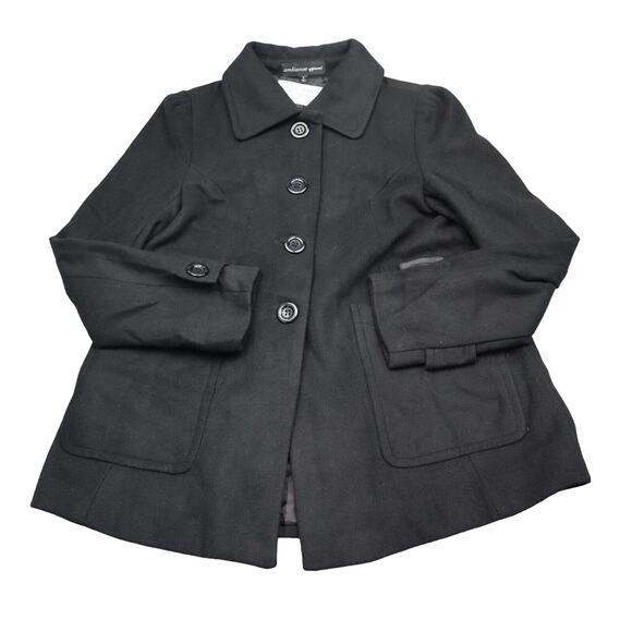 Ambiance Apparel Jacket Womens S Black Plain Long Sleeve Button Down Collared - Picture 1 of 16